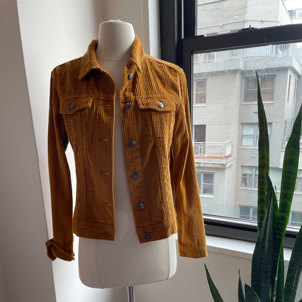 Small mustard yellow corduroy jacket